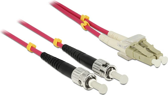 Kabllo fiber optike DeLOCK LC-ST, OM4 multimode, duplex, 2 m, vjollcë
