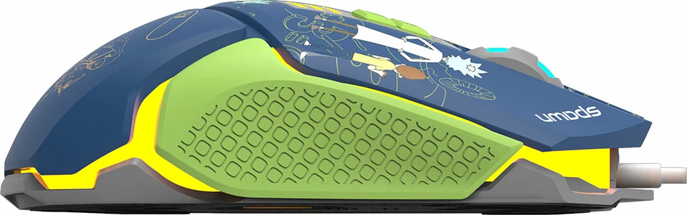 Maus gaming RGB Spawn Rick and Morty, 12800 DPI, 7 butona, USB-A me kabllo, blu