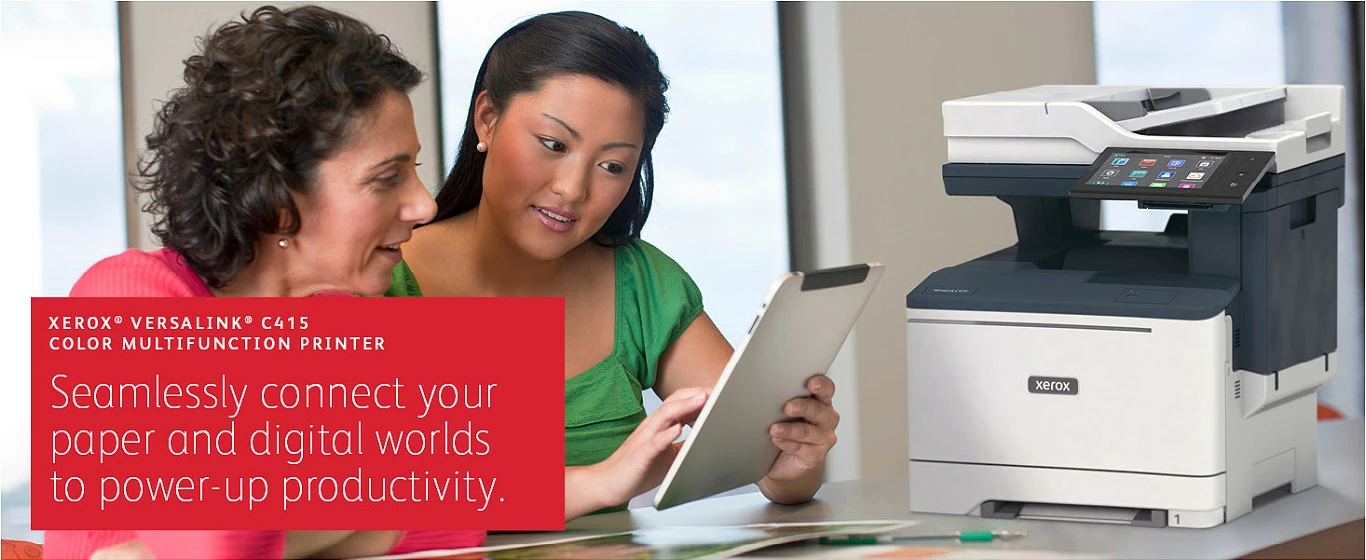 Printer multifunksional Xerox VersaLink C415DN, USB/LAN, print/scan/kopje/fax, duplex, gri/blu