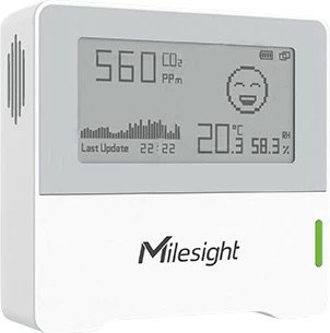 Sensor ambienti Milesight, IoT, Ekran E-Ink, Temperaturë, Lagështi, CO2