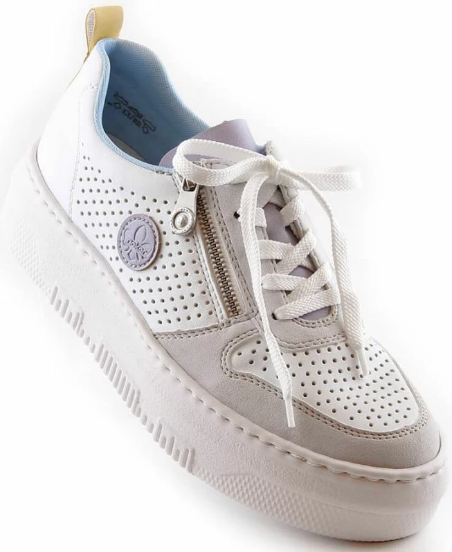 Këpucë të rehatshme Rieker për femra, të bardha