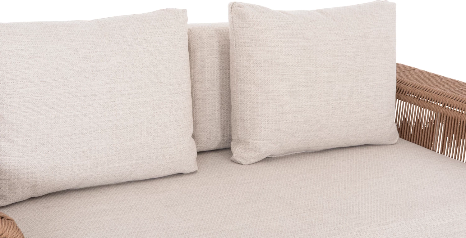 Set lounge 4 pjesësh AURORA, alumin ngjyrë fildishi, gur i sinterizuar, PE wicker bezhë, CD6344