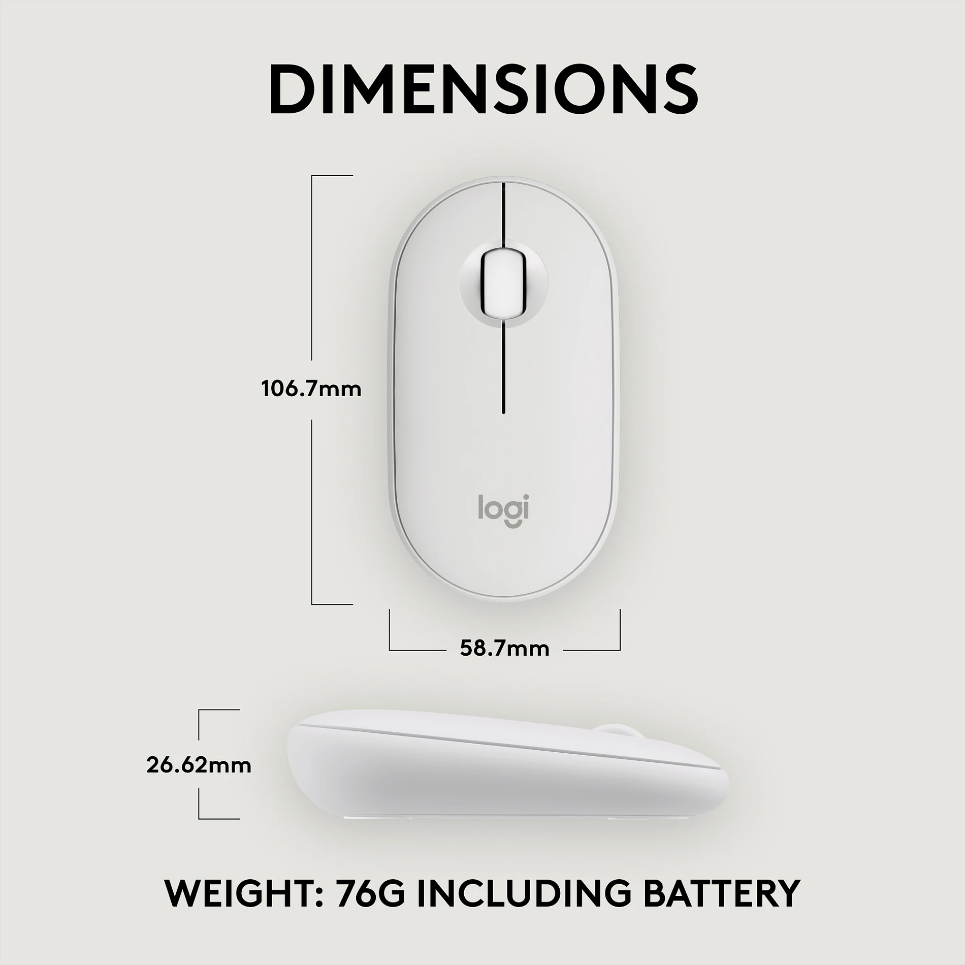 Maus Logitech Pebble 2 M350s, 4000 DPI, RF Wireless + Bluetooth, Bardhë