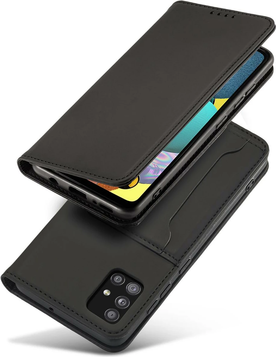 Mbështjellës Hurtel Magnet Card Case për Xiaomi Redmi Note 11 Pro, me kapak, portofol dhe qëndrim, i zi