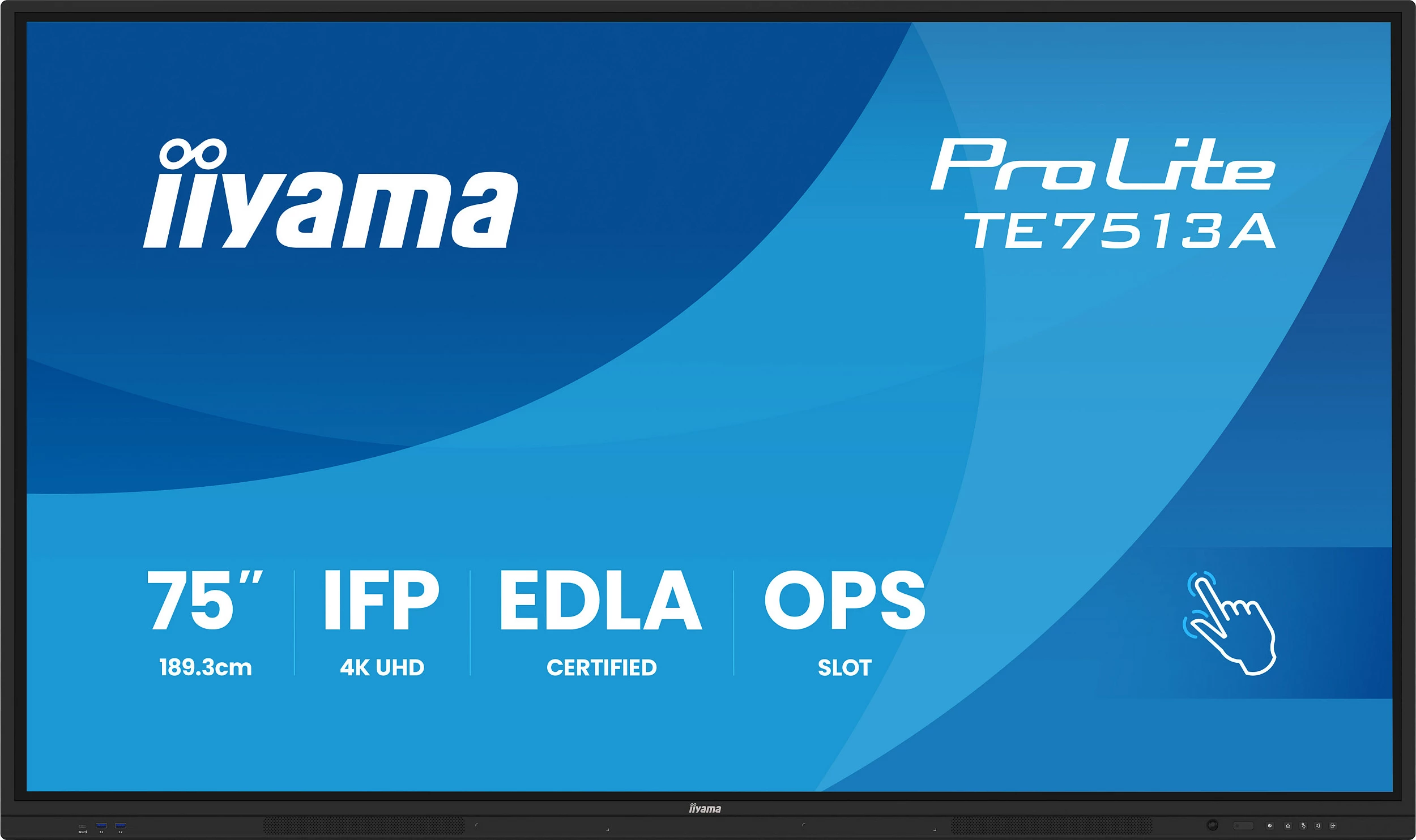 Ekran interaktiv iiyama ProLite TE7513A-B2AG, 75" 4K UHD, anti-glare, Bluetooth 5.0, i zi
