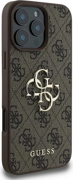 Mbështjellës Guess 4G Big Logo për iPhone 16 Pro, Kafe