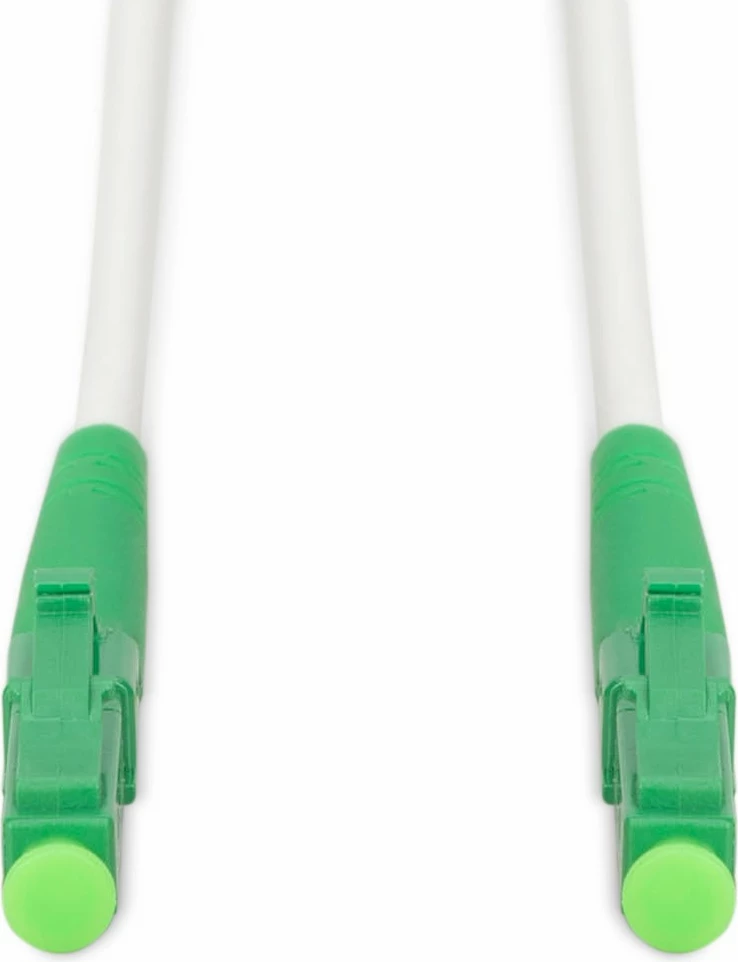 Kabllo optik Digitus LWL Patchkabel LC/APC në LC/APC, 5m, singlemode, e bardhë/gjelbër