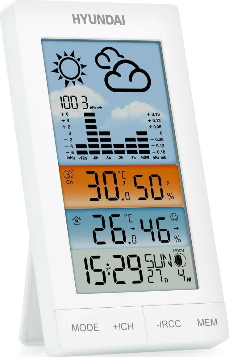 Stacion moti Hyundai HY-WS2050, ekran transparent, i bardhë