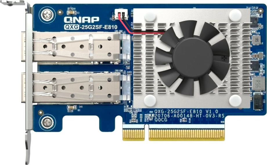 Kartë rrjeti QNAP QXG-25G2SF-E810 2 porte 25GbE SFP28 PCIe Gen4 chipset Intel E810-XXVAM2 set me 3 shina montimi