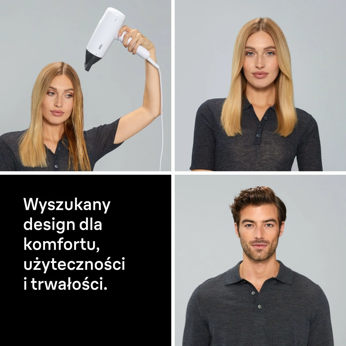 Tharëse flokësh Braun HD226E, 2200W, 3 nivele nxehtësie, Cool shot, me difuzer dhe koncentrator, kabllo 1.95 m, e bardhë