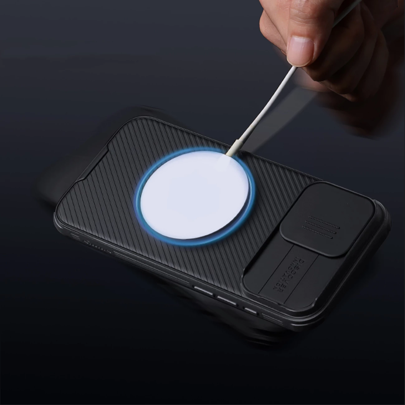 Mbështjellës Nillkin CamShield Pro Magnetic për iPhone 16 Pro, i zi