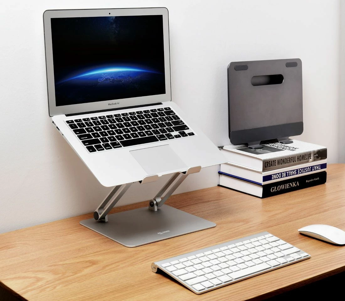 Mbajtëse laptopi Mozos LS2 (LS2-ALU) deri 17", rregullim lartësie dhe këndi, alumin, argjend