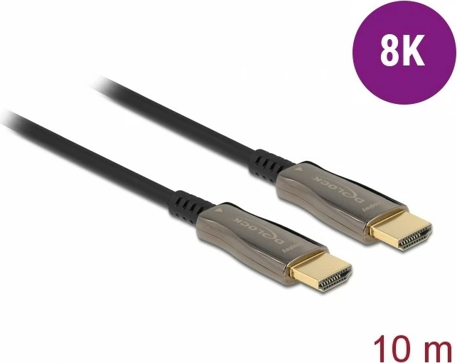 Kabllo HDMI optike aktive DeLOCK 10m, 8K 60Hz, 48 Gbit/s, e zezë