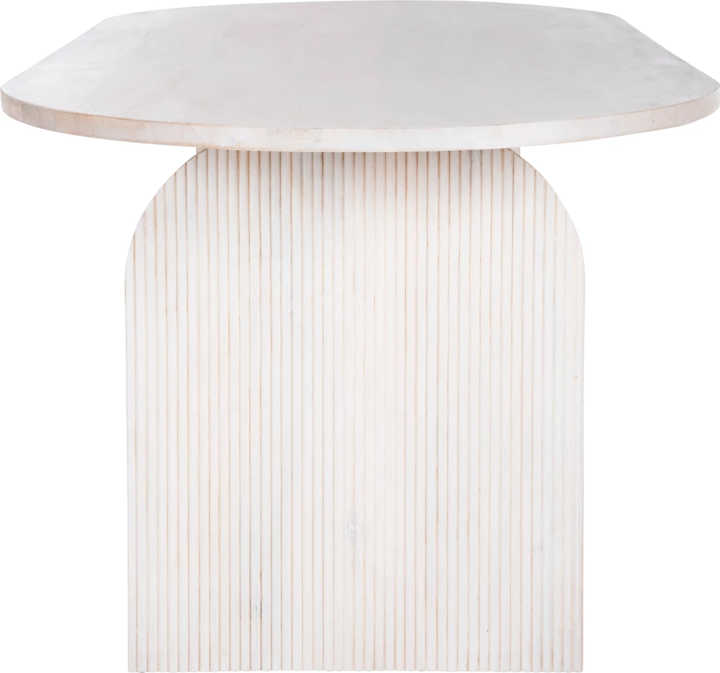 Tavolinë ovale për ngrënie, dru mango, ngjyrë e bardhë, FH9690, 180,5x90,5x76 cm