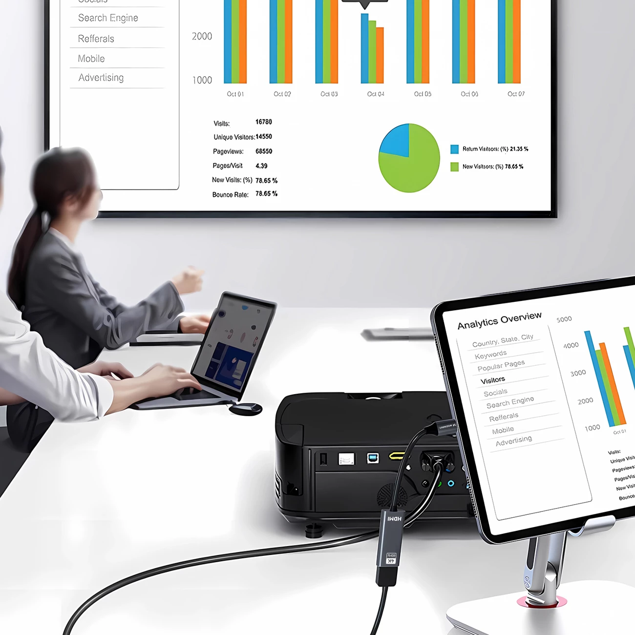 Adapter USB-C në HDMI 4K 60Hz, Wozinsky WACH-01, i zi