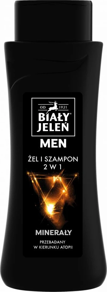 Shampon dhe xhel për trup 2-në-1 për meshkuj Biały Jeleń Hypoallergenic me minerale, 300ml