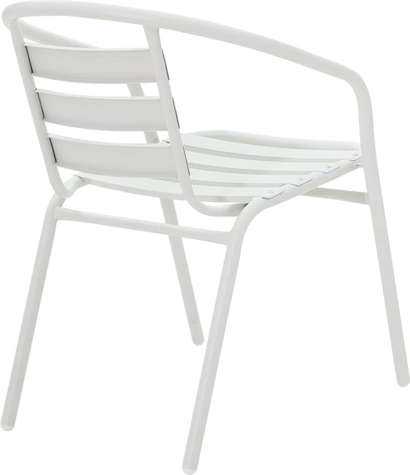 Tavolinë me karrige 7 copë Valor-Tade metalike e bardhë