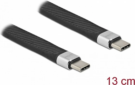 Kabllo USB-C DeLOCK USB 3.2 Gen 2, USB-C në USB-C, 13 cm, 10 Gbit/s, PD 5A, e zezë