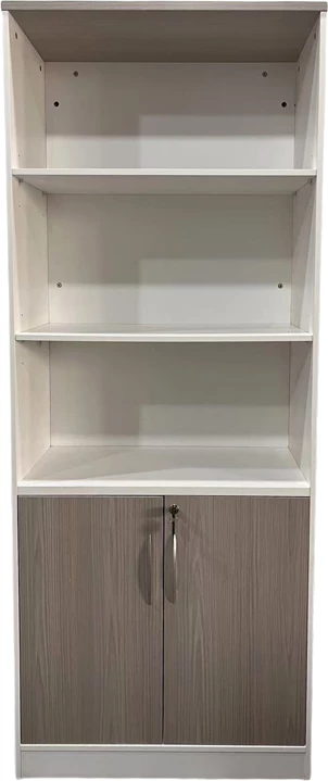 Raft librash për zyre Armadi, ngjyrë gri-bardhë, 80x40x200cm