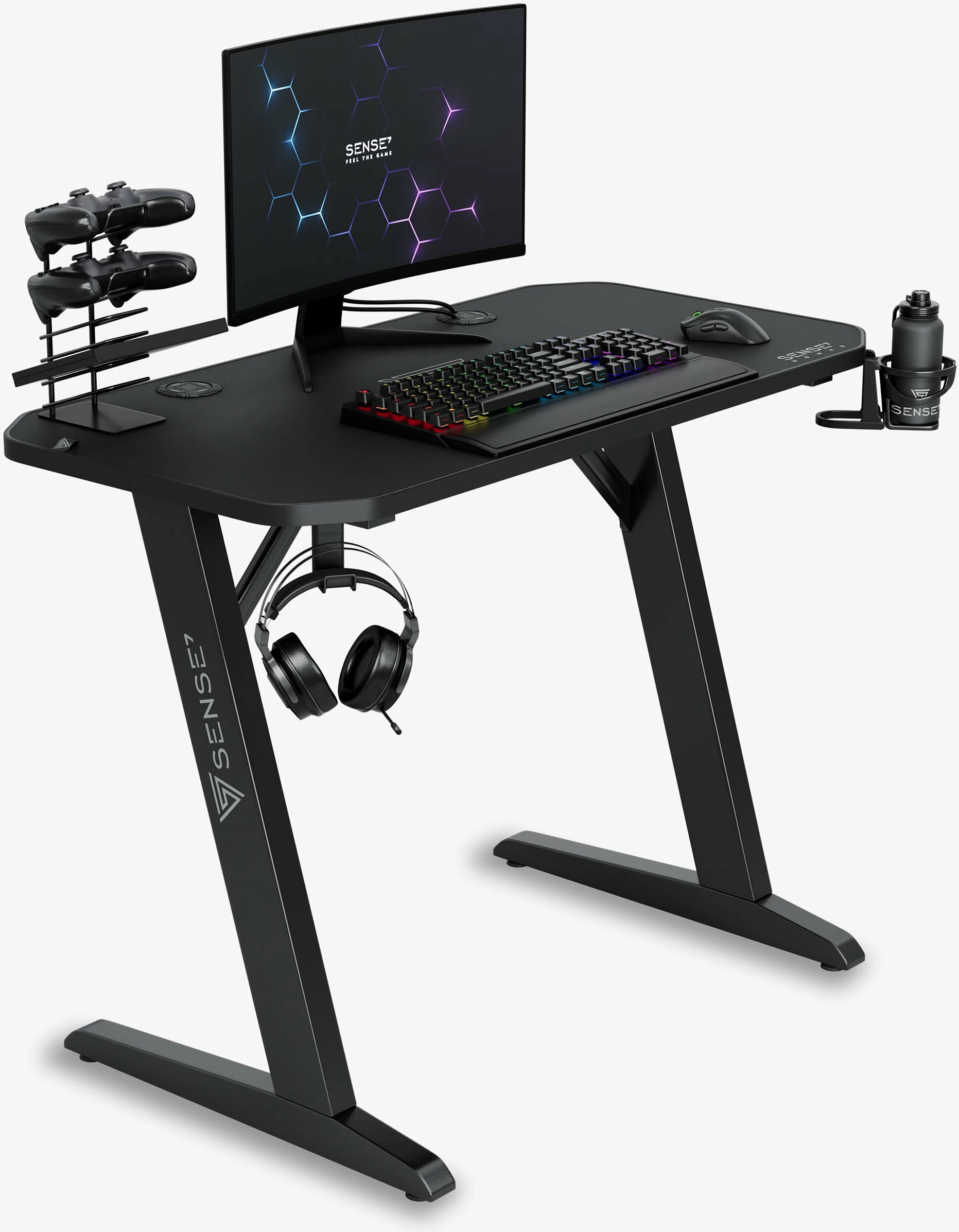 Tavolinë gaming SENSE7 Nomad Classic 100×50 cm, e zezë