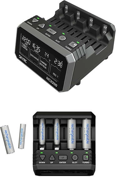 Karikues baterish SkyRC NC2200, 4 slote, AA/AAA, NiMH/NiCD, i zi