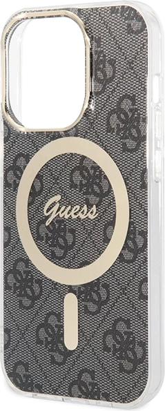 Mbështjellës Guess 4G MagSafe për iPhone 15 Pro, i zi