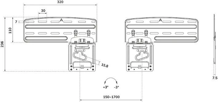Mbajtëse muri për TV, Neomounts WL30-265BL1, 43-85", fiks ultra i hollë, 60 kg, VESA deri 1200x800, e zezë