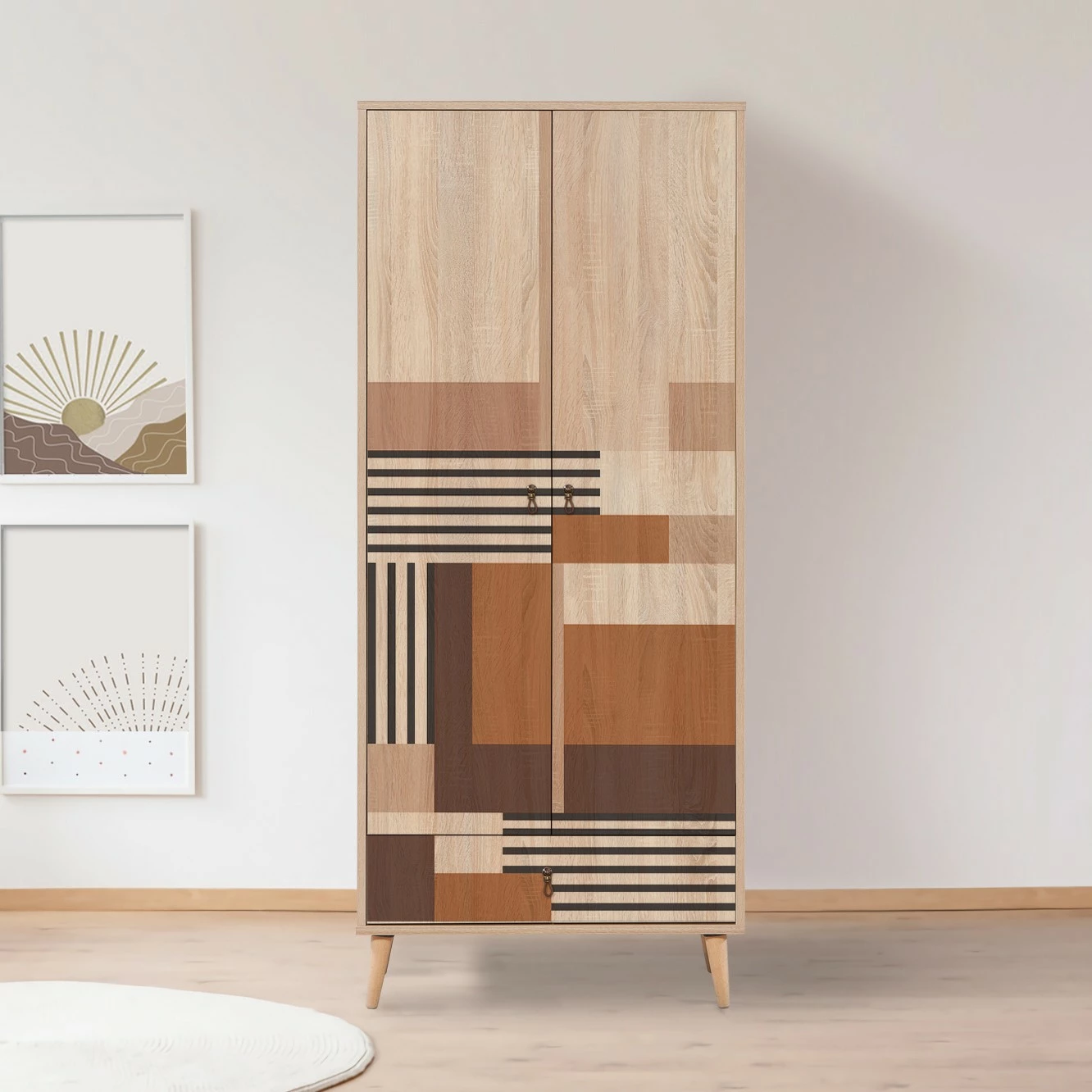 Dollap Hanah Home, City Gardrop, Colorblock, shumëngjyrësh