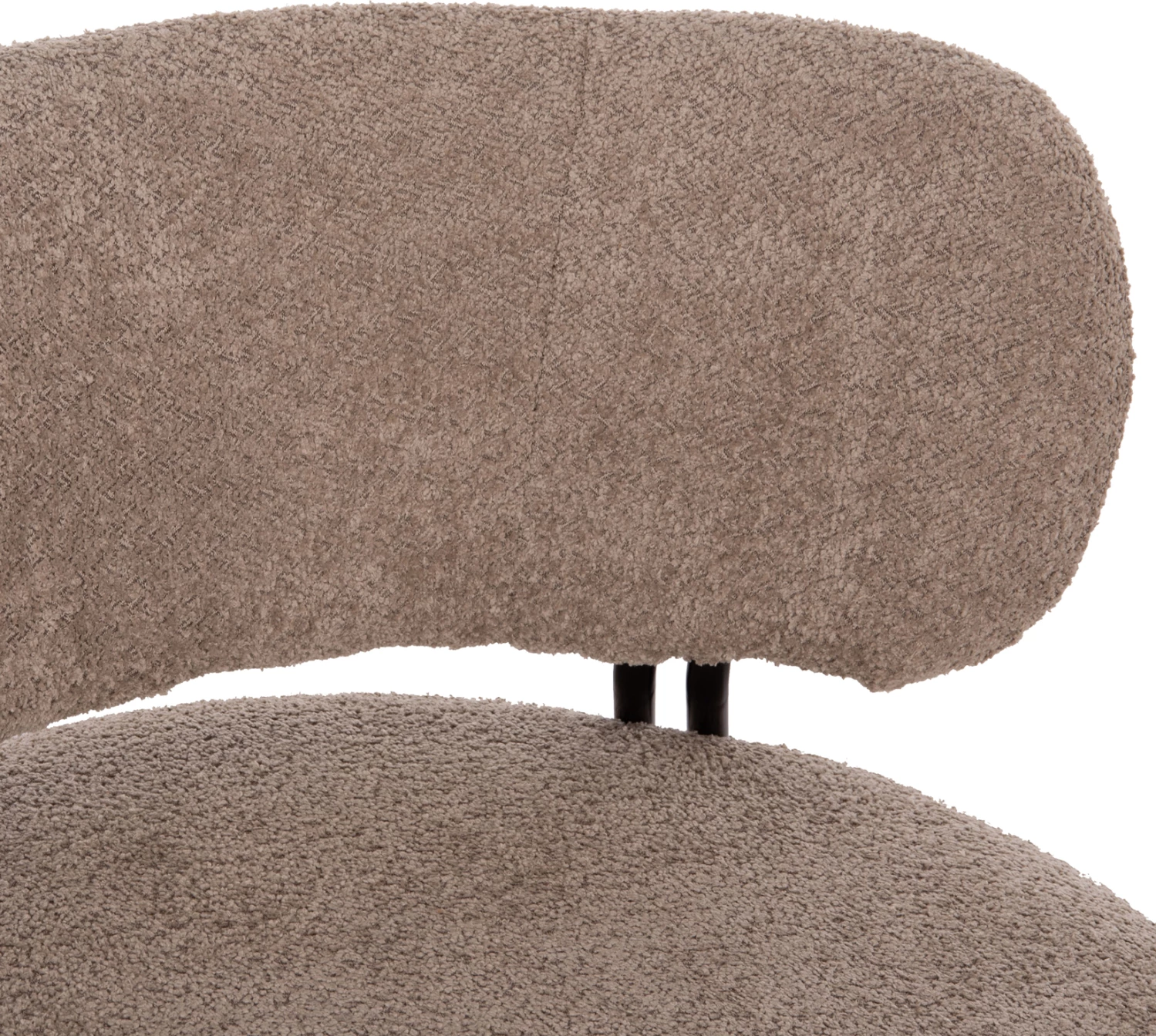 Karrige lounge e rrumbullakët KARSEN, stof boucle bezhë e errët, FH9598.08, 79x82x74cm