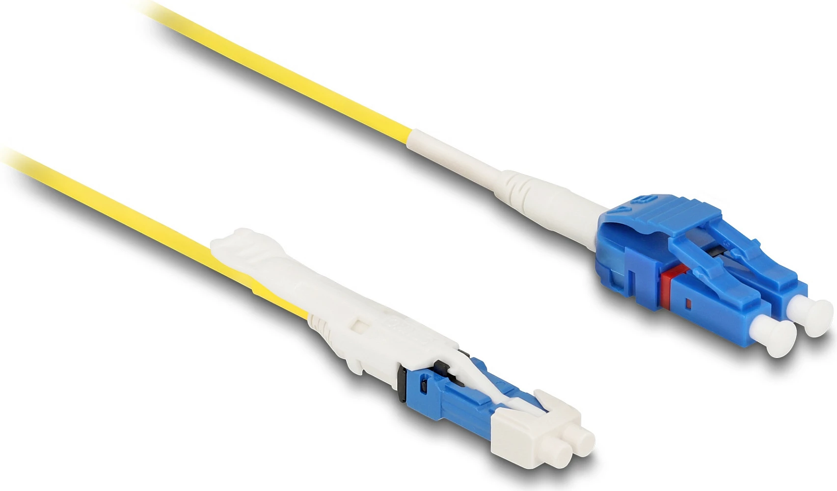 Kabllo optike DeLOCK CS në LC Duplex, Singlemode OS2 G657A2, 0.5 m, Uniboot, blu/verdhë