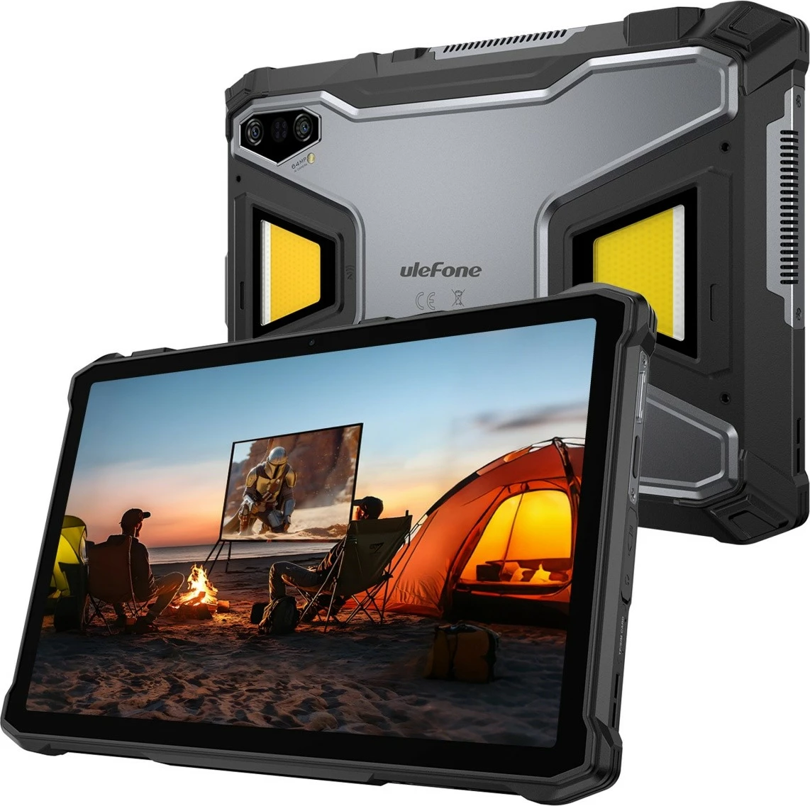 Tablet ULEFONE Armor Pad 5 Ultra 5G 11\" 12GB/512GB me projektor DLP 200LM IP69K, e zezë, set me mbajtëse