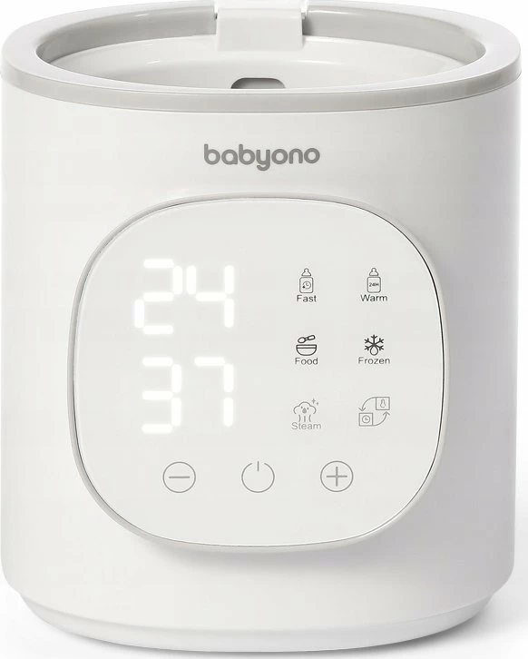 Ngrohës shisheje dhe sterilizues qumështi elektronik BabyOno 6-në-1 ONO-52483 200W, i bardhë, set me kapak + shportë + gotë matëse 80 ml