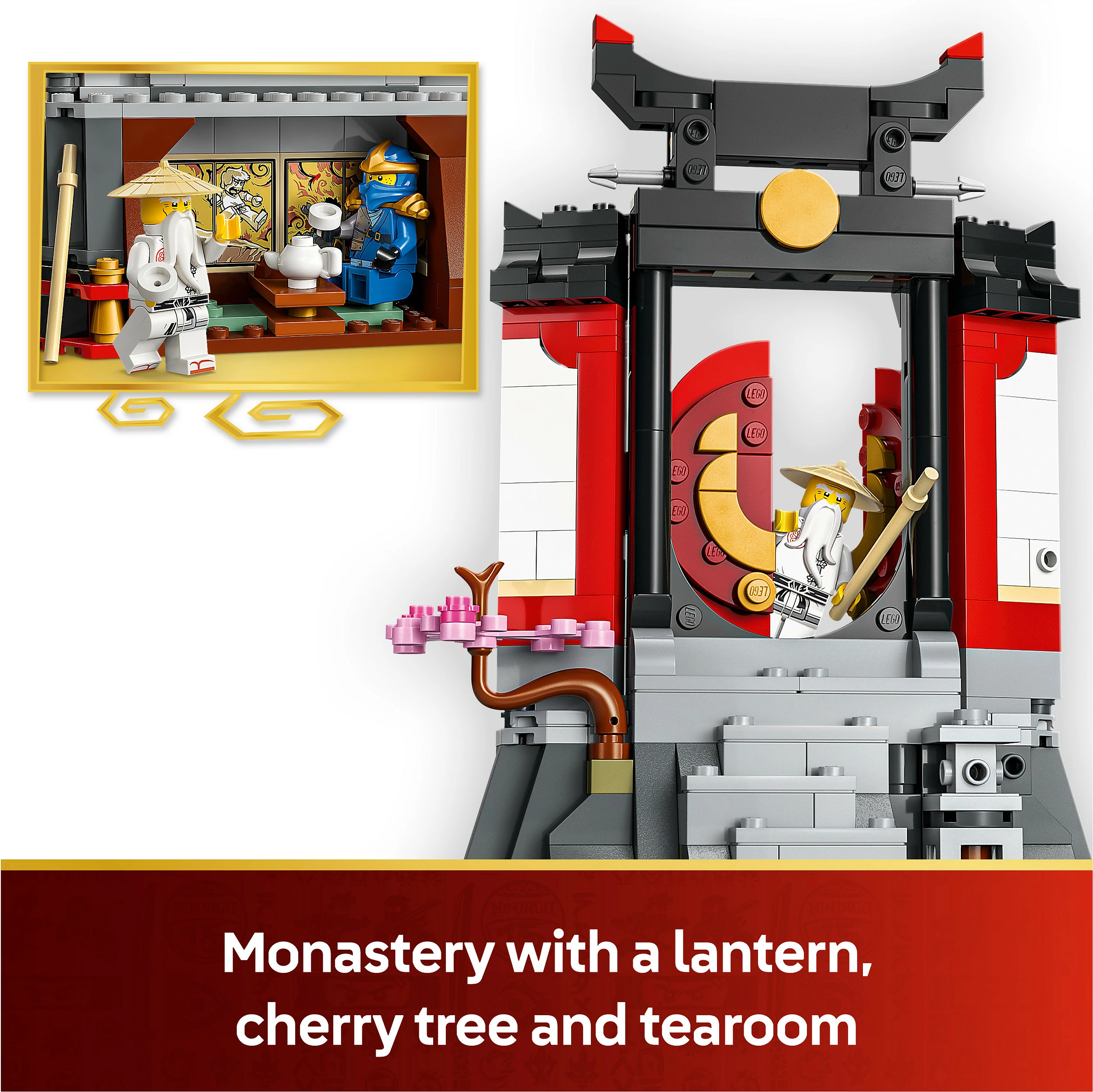 Set ndërtimi LEGO NINJAGO 71866 Ninja Character Display 15th Anniversary, 447 pjesë, 8 minifigura, 14+, multicolor