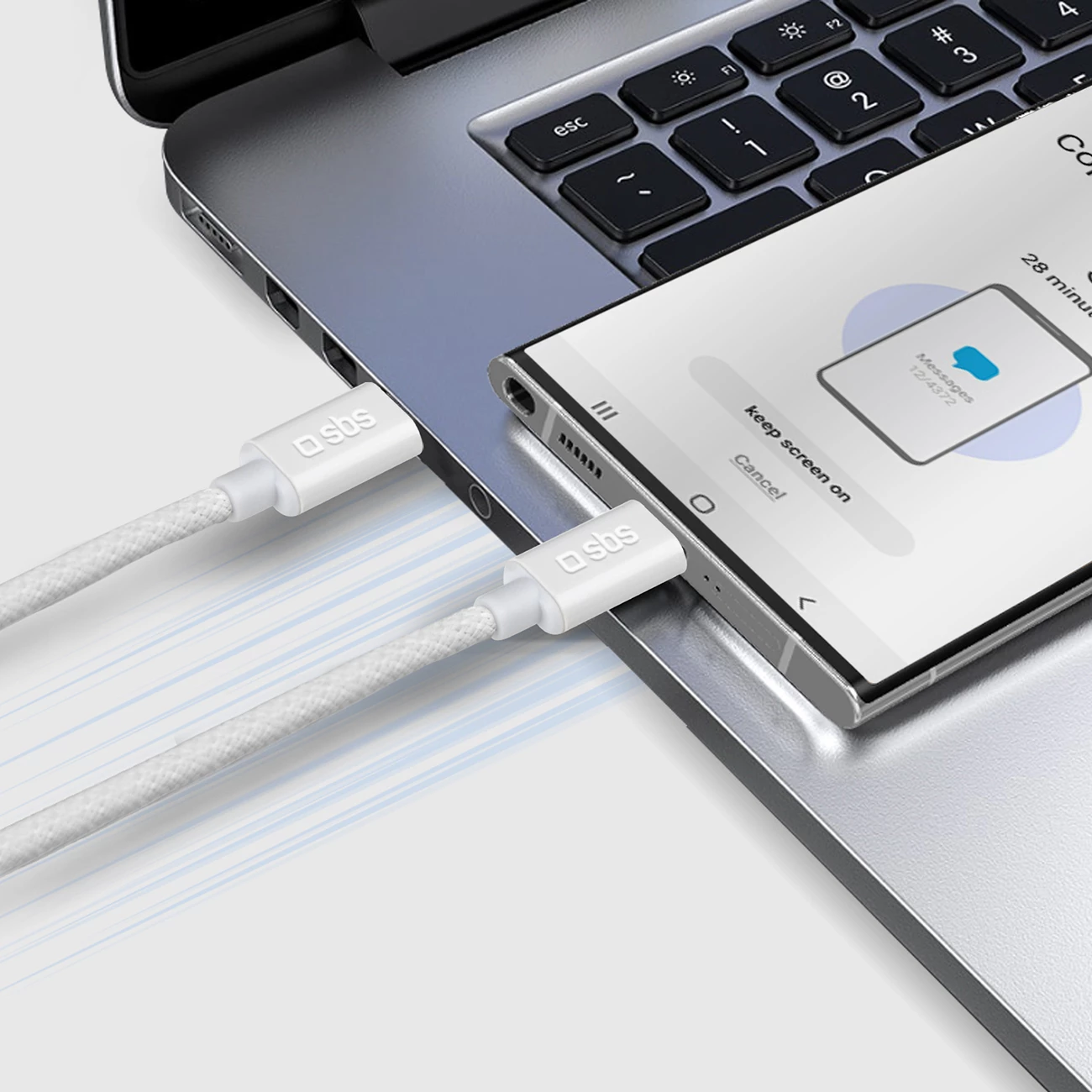 Kabllo USB-C në USB-C SBS TECABLETISSUETCCG, 1.5m, 60W, Gri
