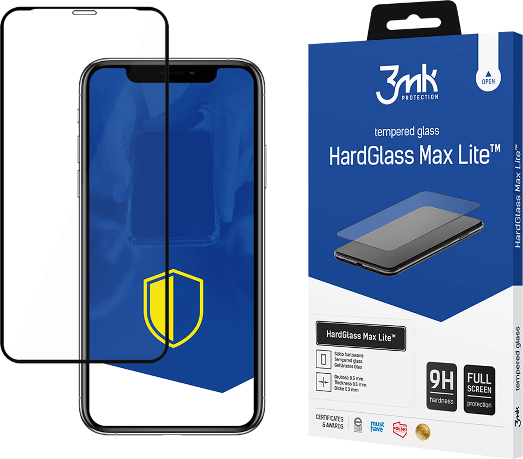 Xham mbrojtës 3mk HardGlass Max Lite për iPhone 11 Pro Max, Zi