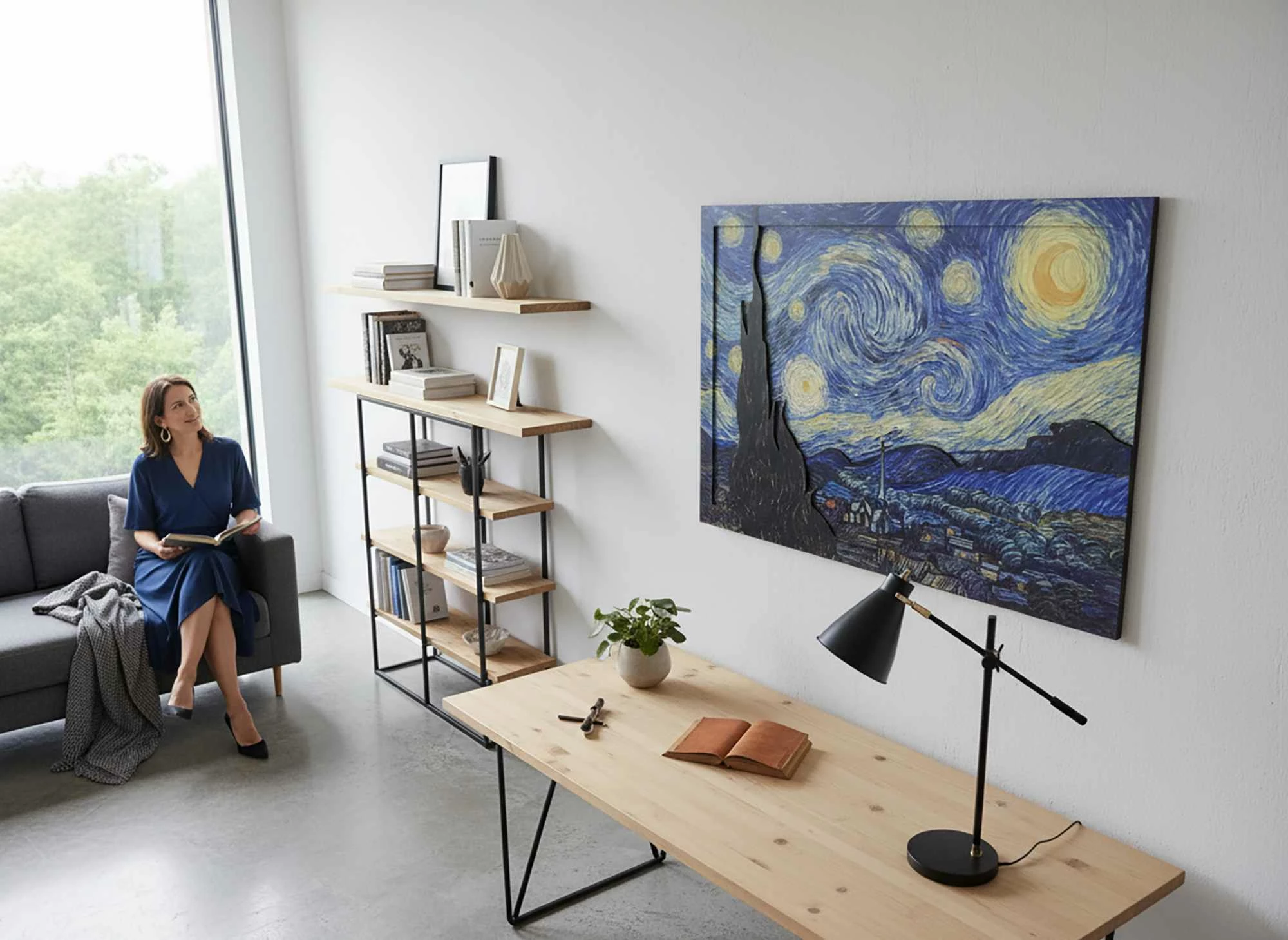 Pikturë dekorative me kornizë, MDF, Starry, shumëngjyrëshe, 47.5x68cm