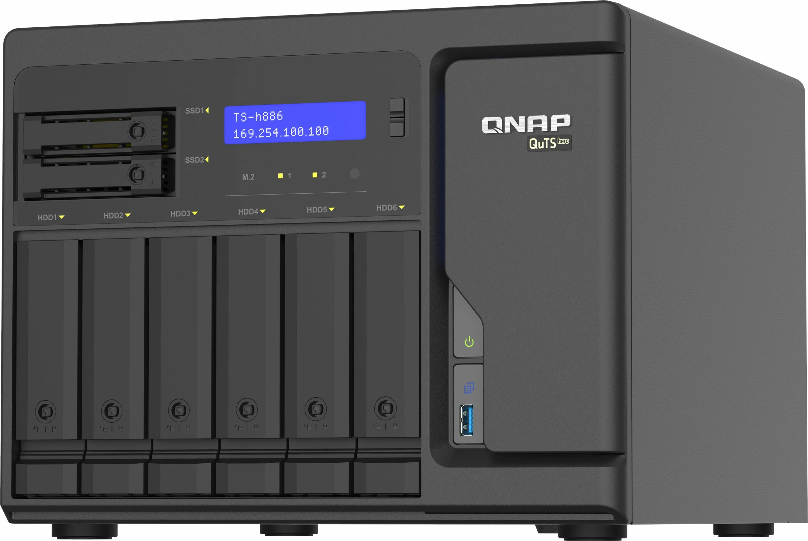NAS QNAP TS-h886-D1602-8G-BRO, 8 vende, Intel Xeon D1602, 8GB RAM, gri