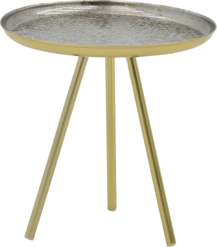 Tavolinë anësore Jacksie Inart, metal gri-ari, D41x43.5cm