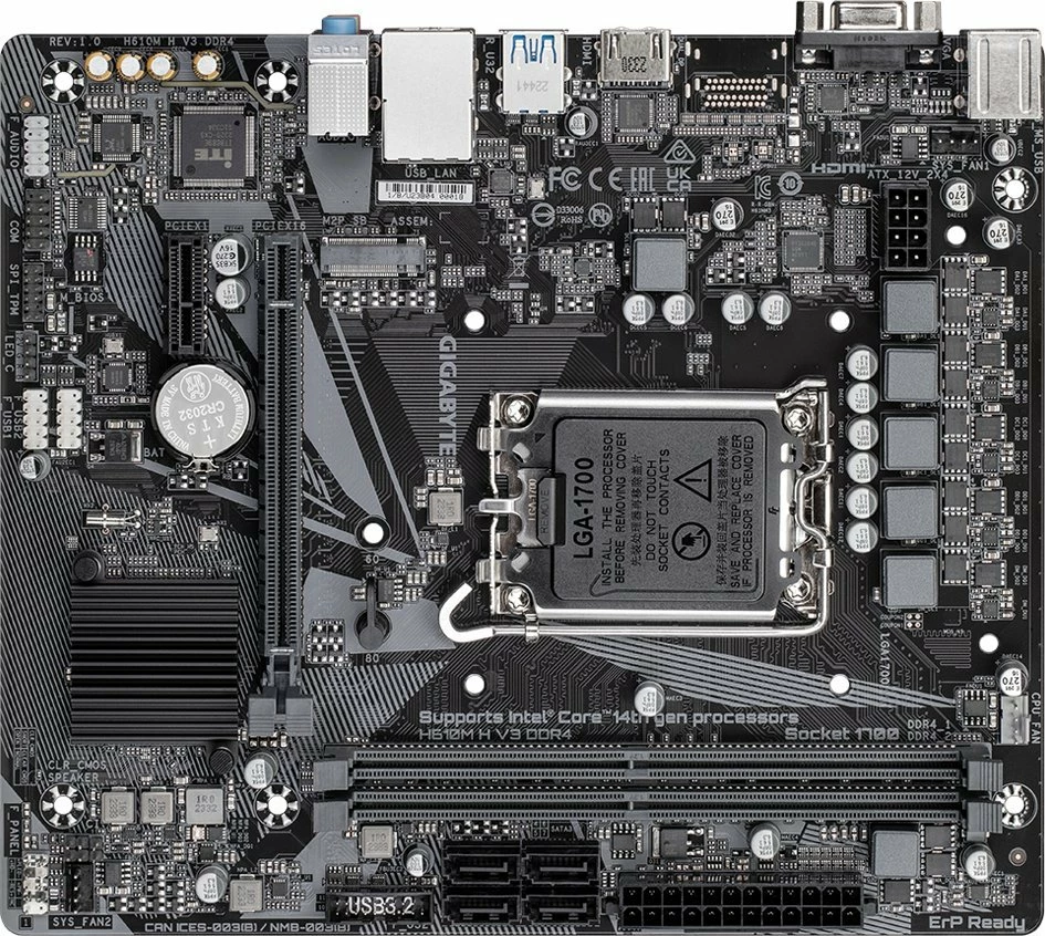 Pllakë amë Gigabyte H610M H V3 DDR4, 64GB, M.2 NVMe, mATX