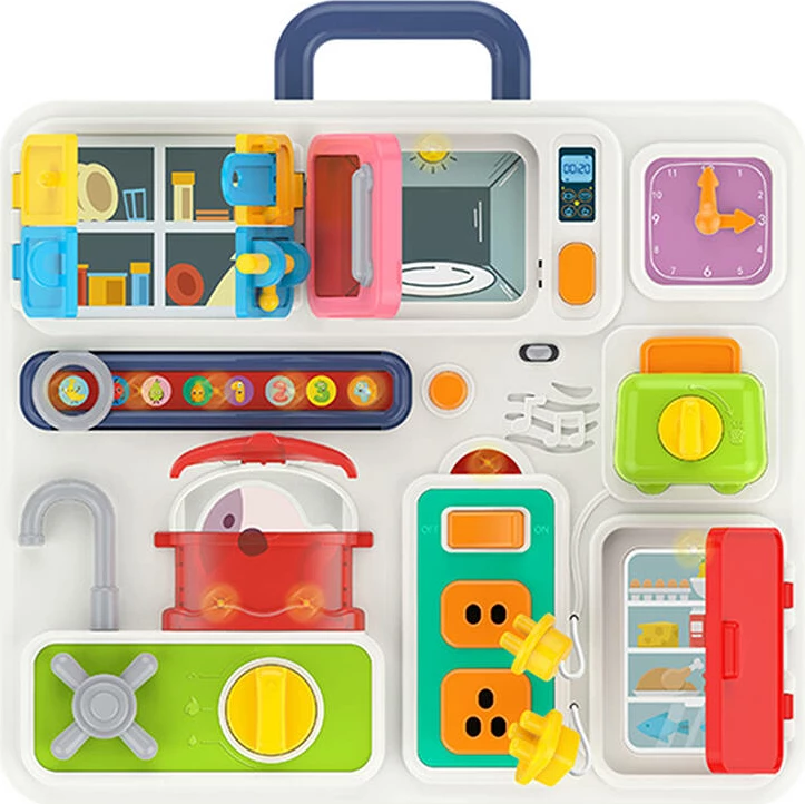 Panel manipulativ kuzhine Huanger HE0510, lodër edukative për fëmijë, plastikë, shumëngjyrëshe