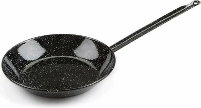 Tigan i thellë i emaluar Garcima 13379, 26 cm, 2 L, 1 dorezë, i zi me pika