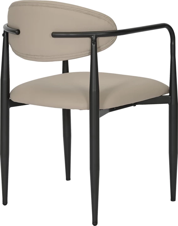 Karrige Kalone, lëkurë sintetike gri-bezhë, këmbë të zeza, 56x55x78cm