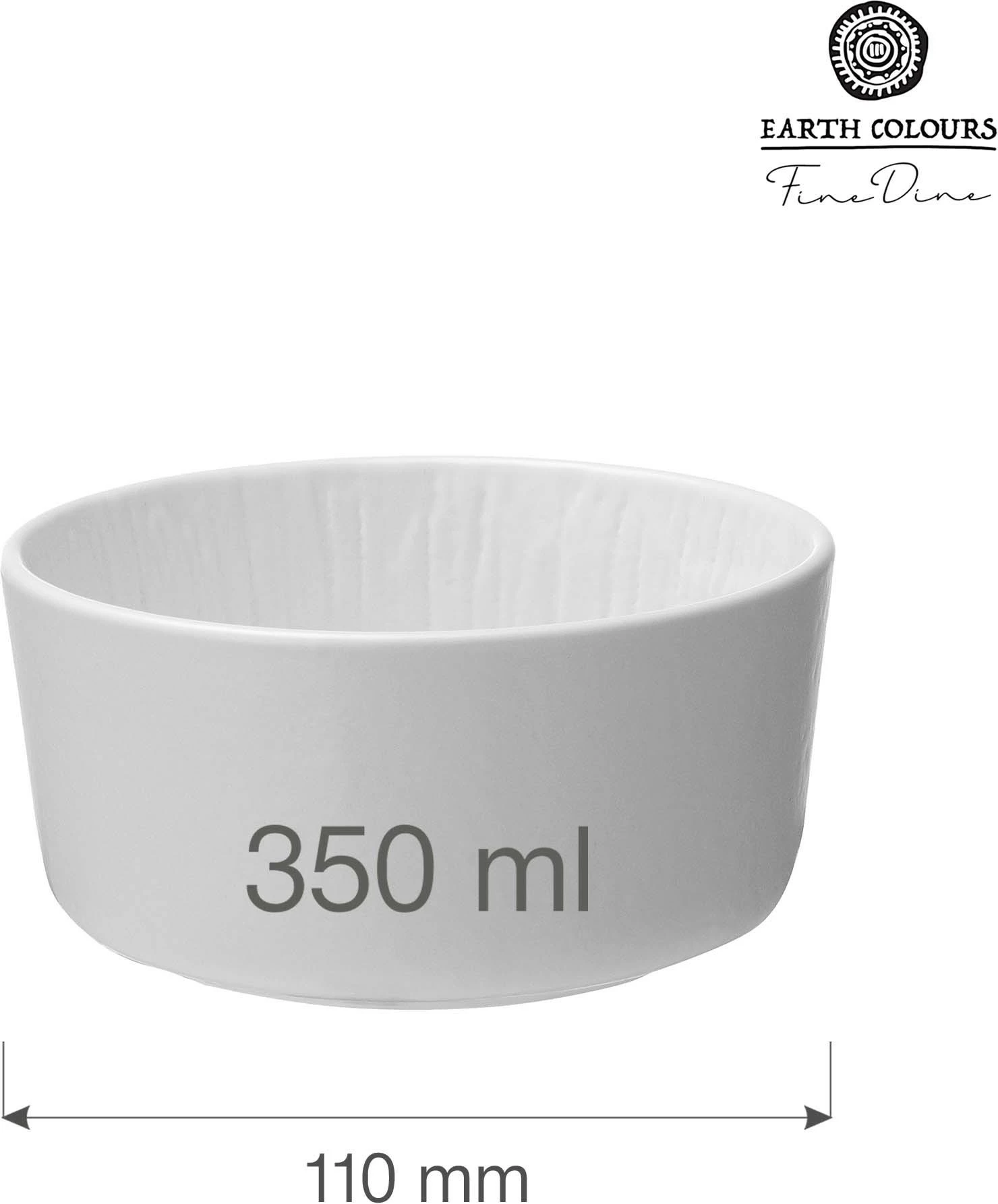 Tas i cekët Fine Dine Nordic 350ml Ø110mm, set 3 copë, i bardhë