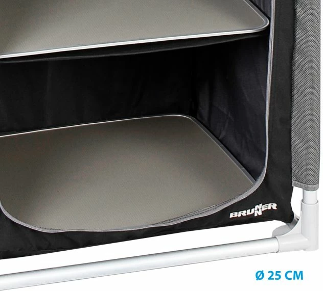 Dollap kampingu Brunner Azabache LS 59x48x104 cm, i palosshëm, gri/zi