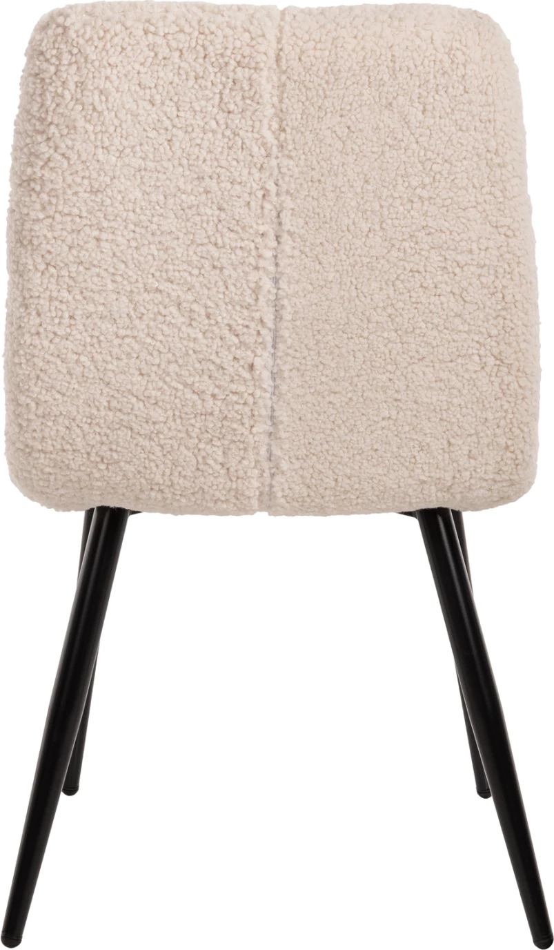 Karrige SHELLY FH8590.02, pëlhurë TEDDY, këmbë metalike bardhë-zi, 48x64x87Hcm., set prej 2 copash