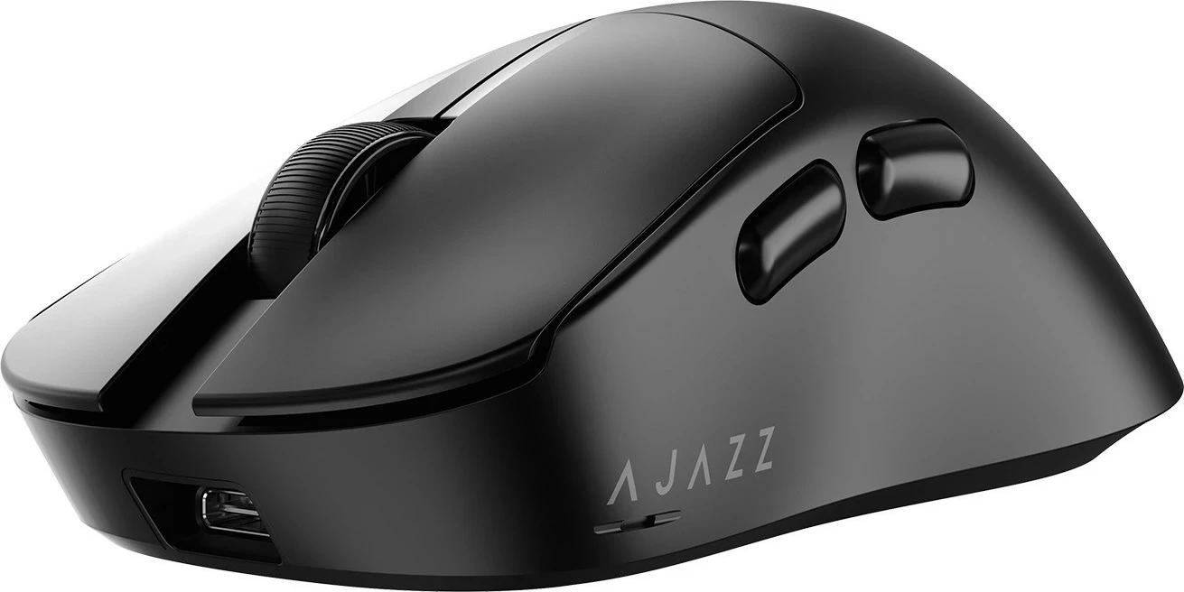 Maus wireless Ajazz AJ179 V2 MAX, 12000 DPI, 56 g, Bluetooth/2.4GHz, e zezë