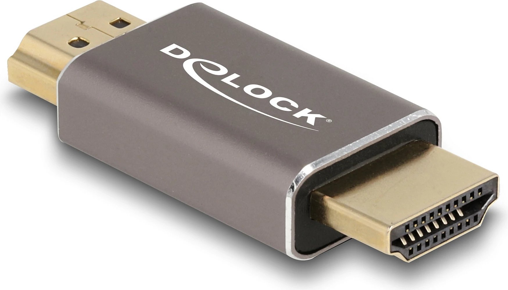 Adapter HDMI DeLOCK, mashkull në mashkull, 8K 60Hz, metal gri
