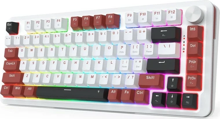 Tastierë gaming Redragon K721WRB-RGB-M Stormhunter, 75%, RGB, Hot-Swap, e bardhë