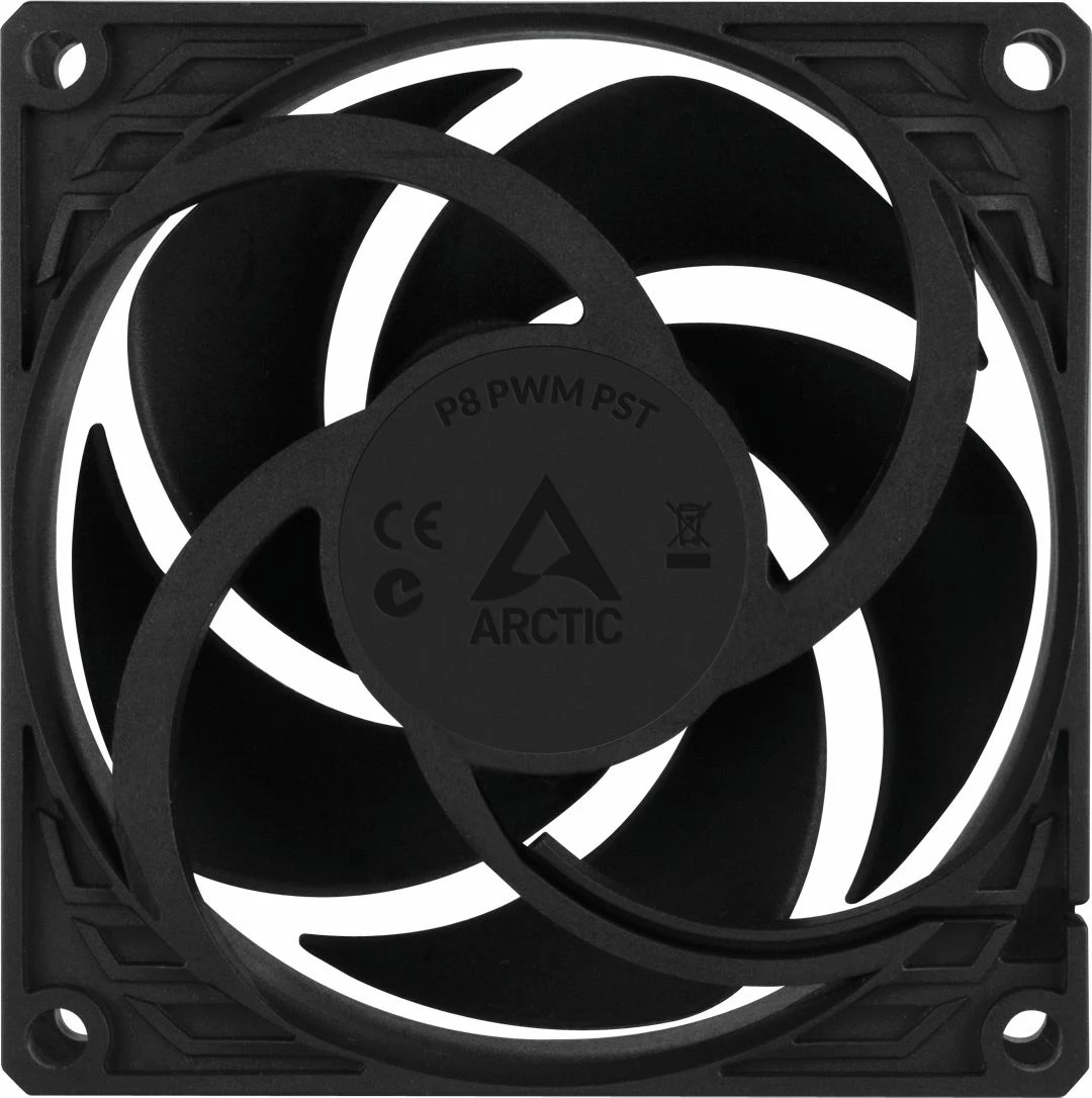 Ventilator për kasë PC Arctic P8 PWM PST 80mm 4-pin PWM, i zi