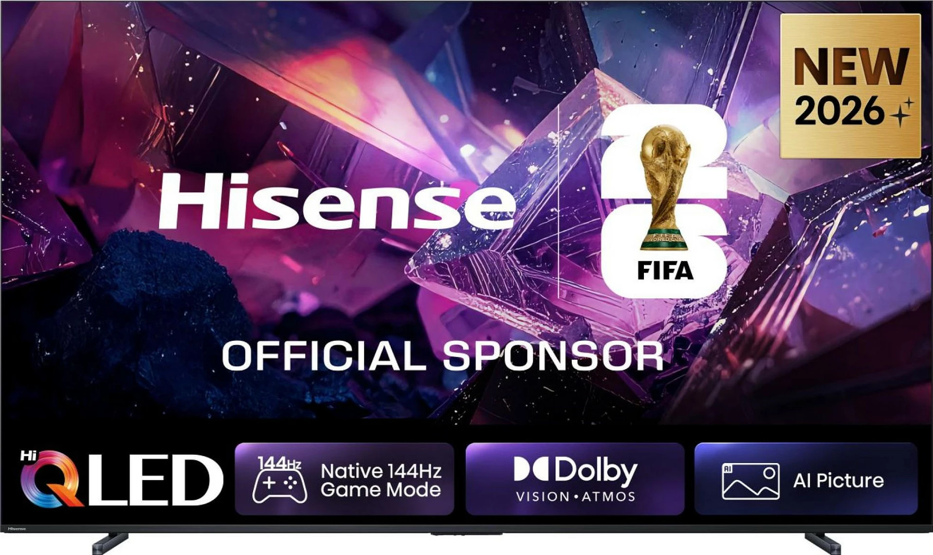 Smart TV Hisense 100E7DS PRO, 100", 4K QLED, 144Hz, WiFi/Bluetooth, Black/Grey